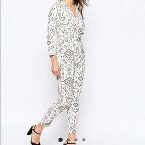 Asos Monochrome V neck jumpsuit